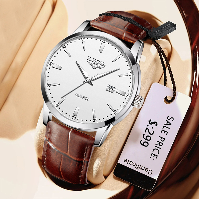 LIGE Man Watch Fashion Leather - Leather Watch Band Men recensione e prezzo