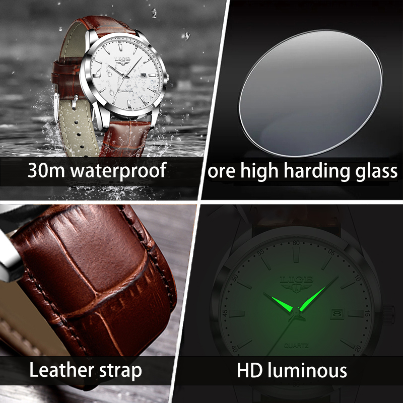 LIGE Man Watch Fashion Leather - Leather Watch Band Men recensione e prezzo