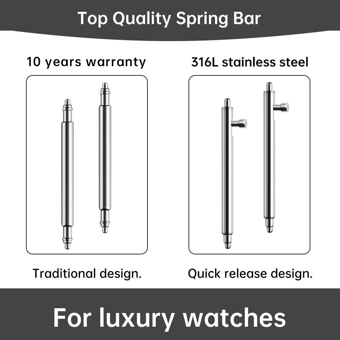 Maikes 316L Stainless Steel Qu - Leather Strap Quick Release recensione e prezzo