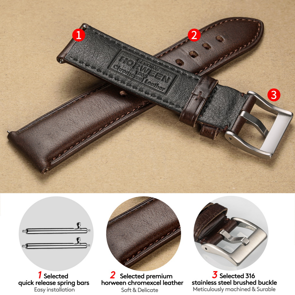 Hemsut Watch Bands Genuine Lea - Leather Strap Quick Release recensione e prezzo