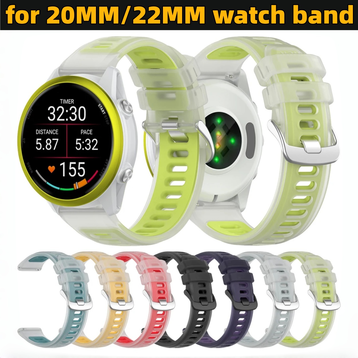 22mm 20mm Transparent Two-Tone - Silicone Watch Band 22Mm recensione e prezzo