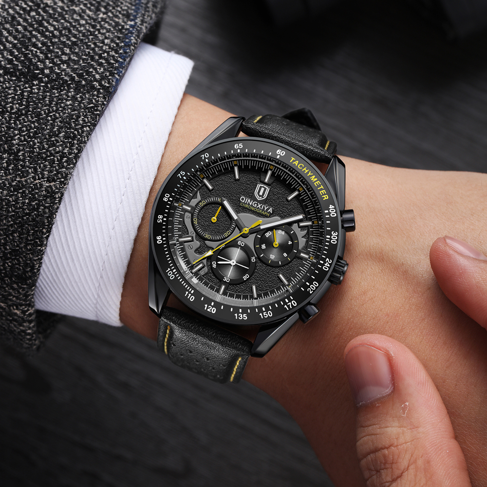 QINGXIYA Luxury Men's Watches  - Leather Watch Band Men recensione e prezzo