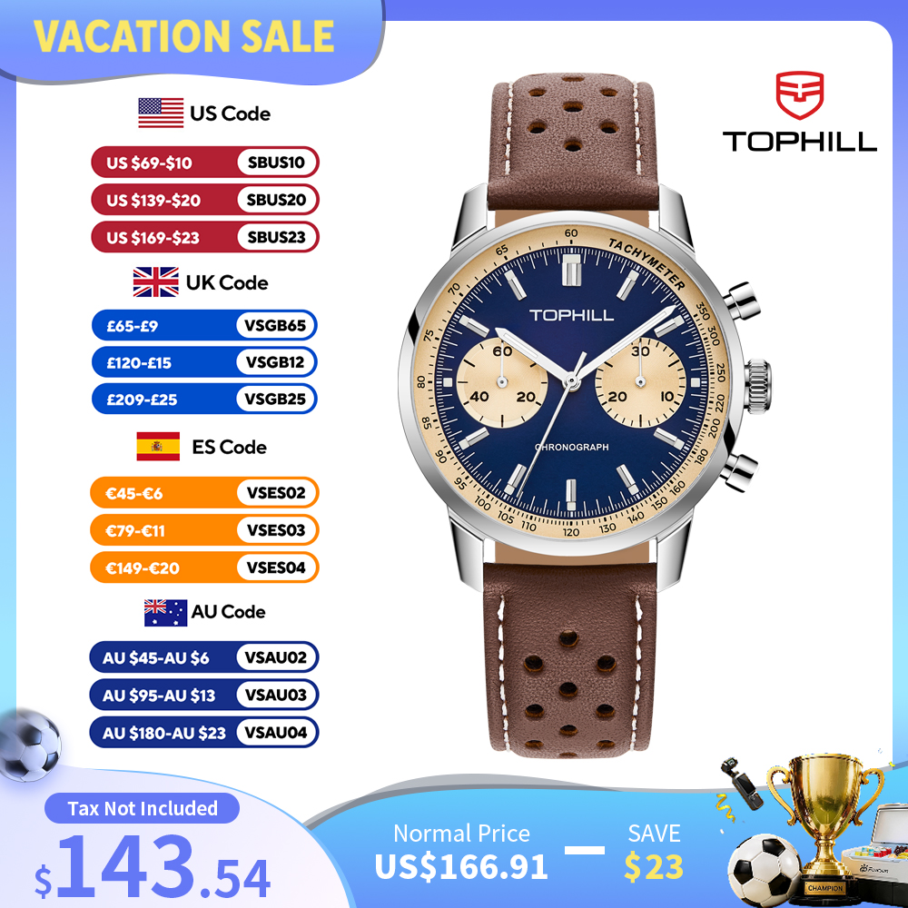 TOPHILL Vintage Racing Chronog - Tropic Strap Vintage recensione e prezzo
