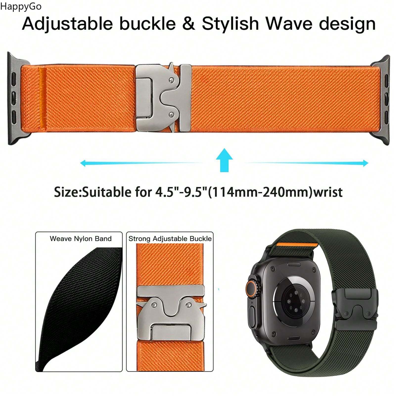 Wide Stretchy Nylon Wrist Stra - Parachute Strap Elastic recensione e prezzo