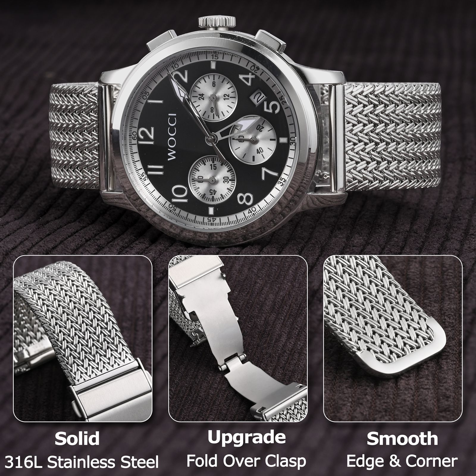WOCCI Elite Metal Watch Band,  - Mesh Strap Metal recensione e prezzo