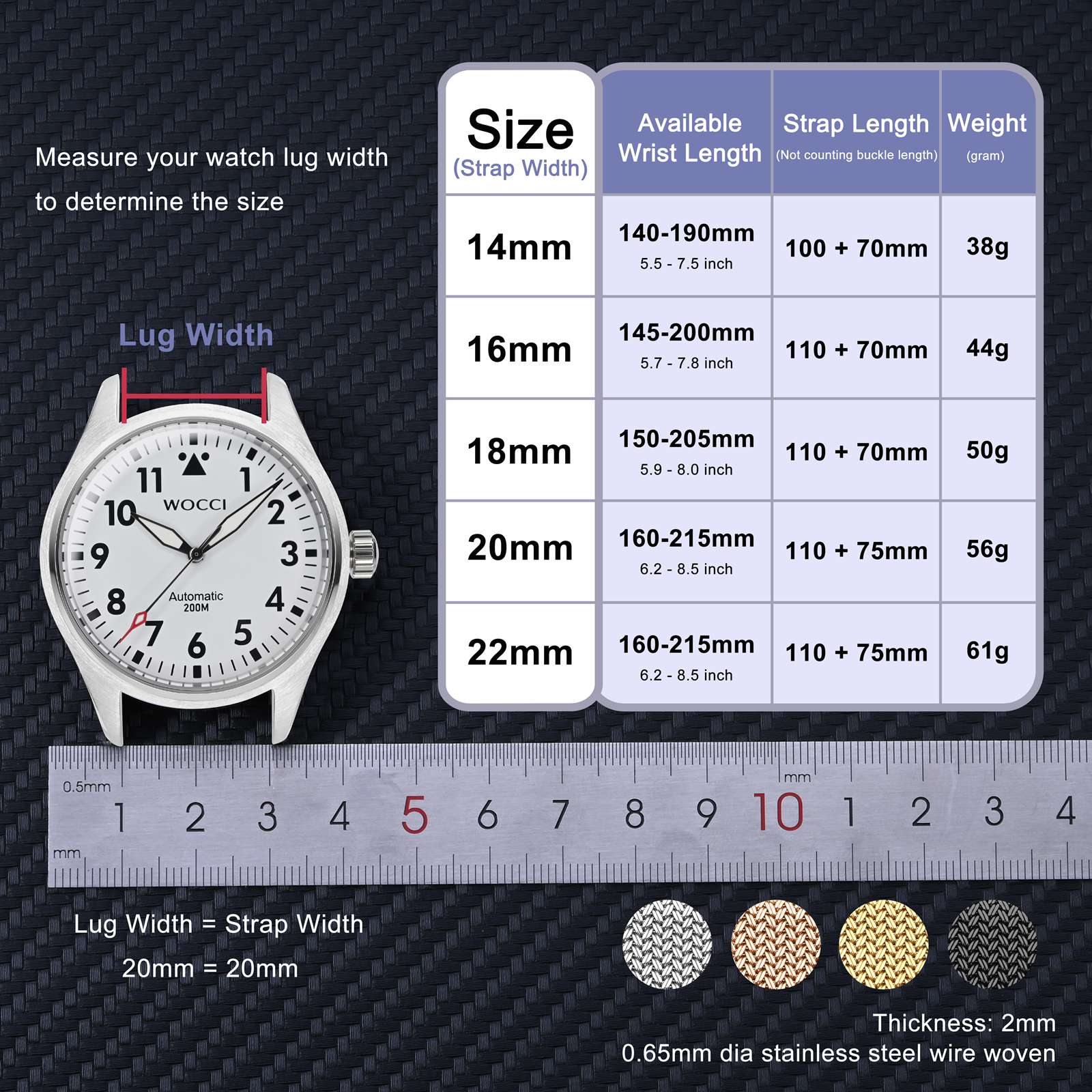 WOCCI Elite Metal Watch Band,  - Mesh Strap Metal recensione e prezzo