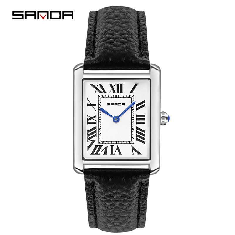 Sanda Rectangular Wrist Watche - Leather Watch Band Men recensione e prezzo