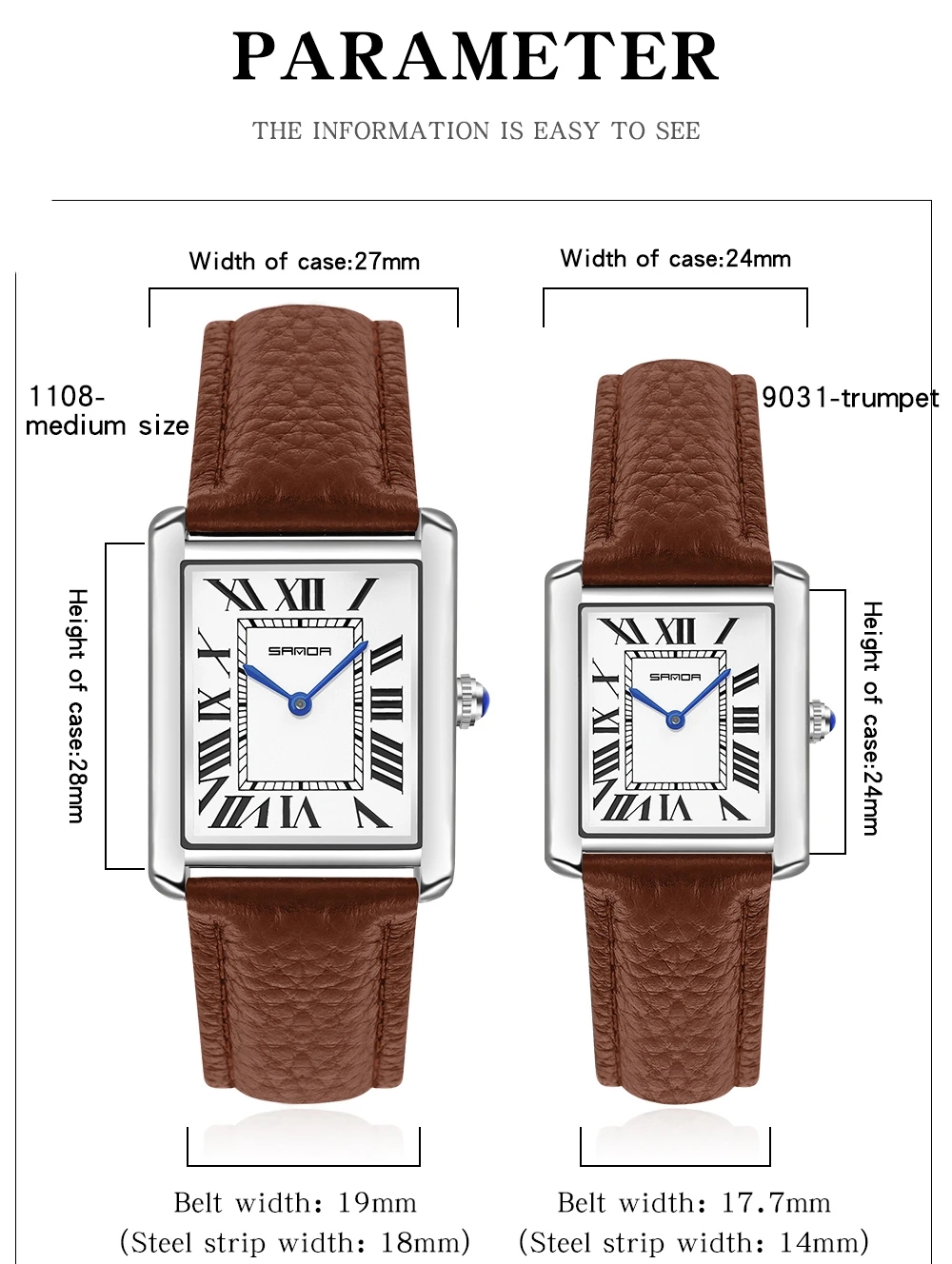 Sanda Rectangular Wrist Watche - Leather Watch Band Men recensione e prezzo