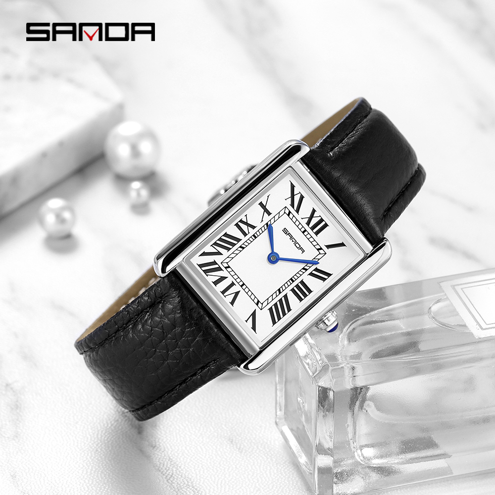 Sanda Rectangular Wrist Watche - Leather Watch Band Men recensione e prezzo