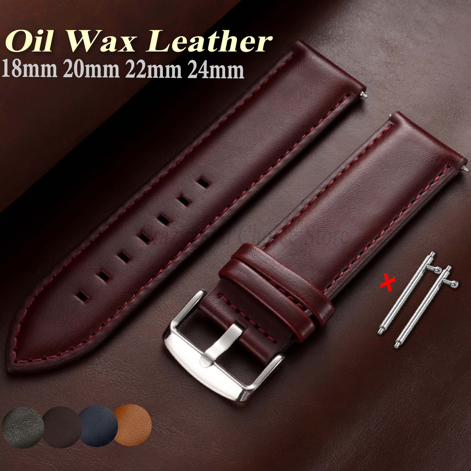 Oil Wax Cowhide Watch Band 18m - Leather Strap Quick Release recensione e prezzo