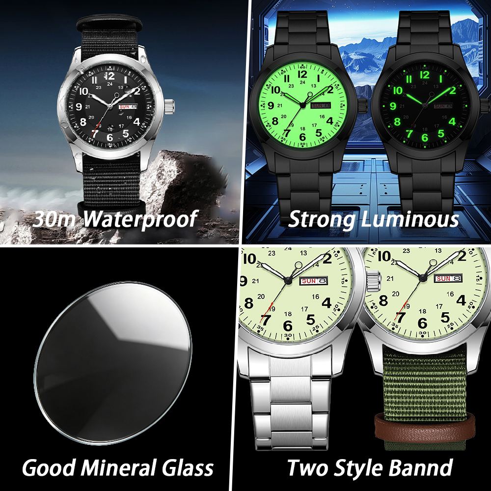 2026 Men's 42mm Watch Glow in  - Canvas Strap Watch recensione e prezzo