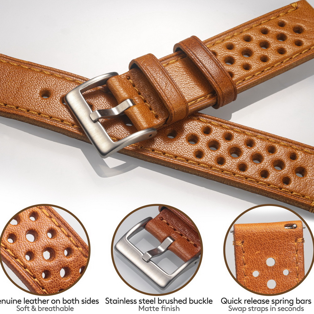 Hemsut Cowhide Watch Band Quic - Leather Strap Quick Release recensione e prezzo