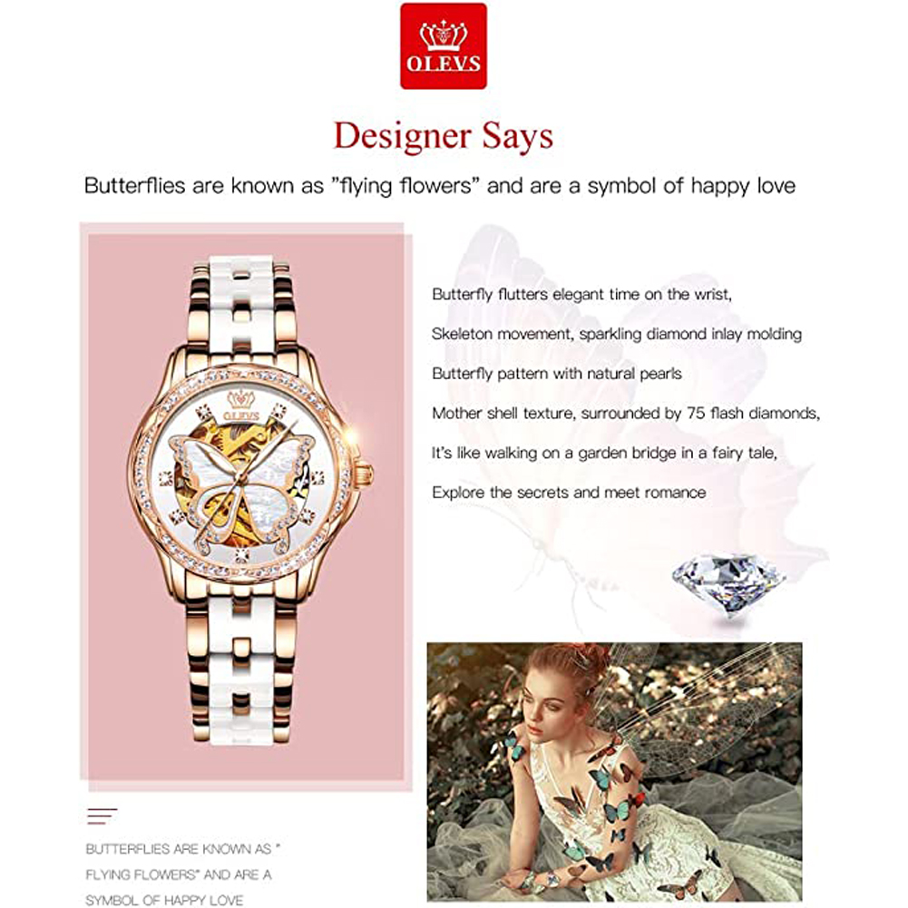 OLEVS Women's Automatic Watche - Butterfly Clasp Deployant recensione e prezzo