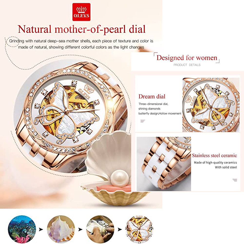 OLEVS Women's Automatic Watche - Butterfly Clasp Deployant recensione e prezzo
