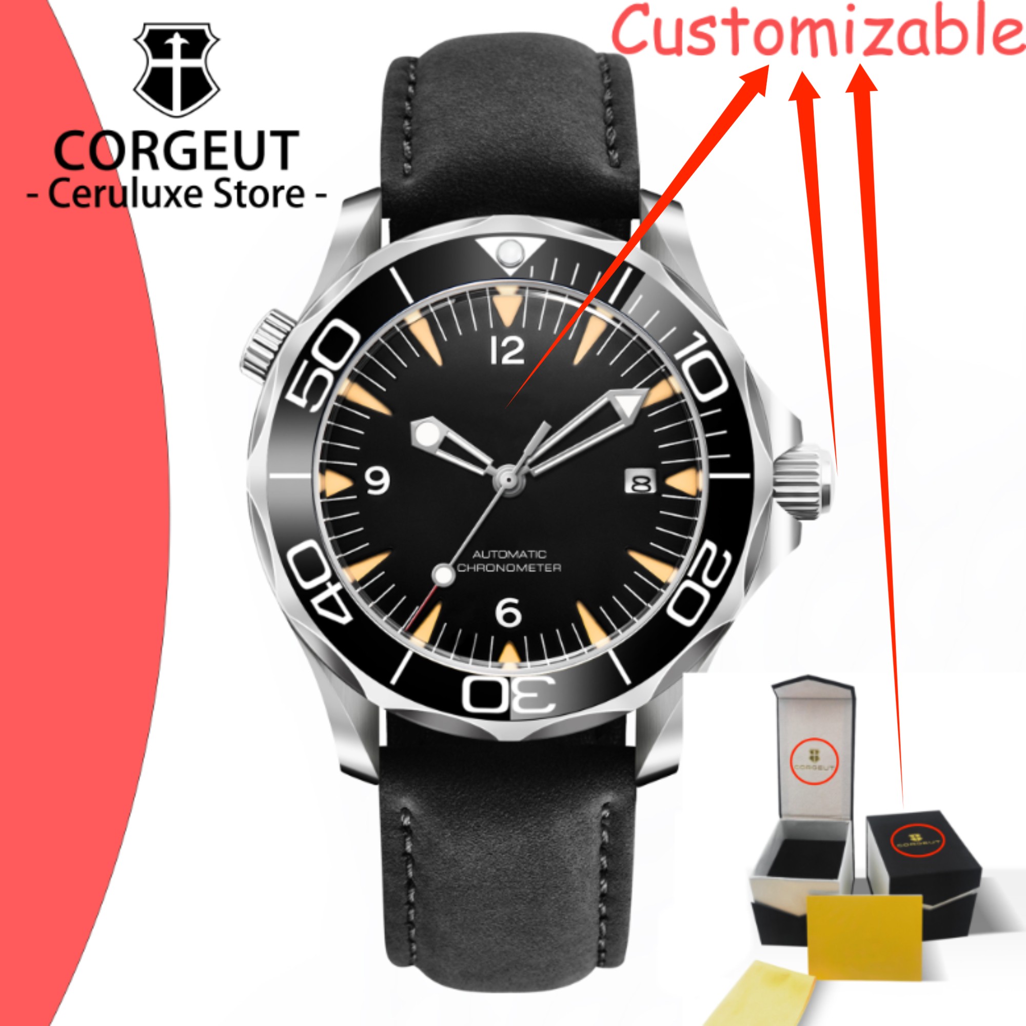 CUSTOM Logo Sapphire Glass Aut - Stainless Bracelet Diver recensione e prezzo